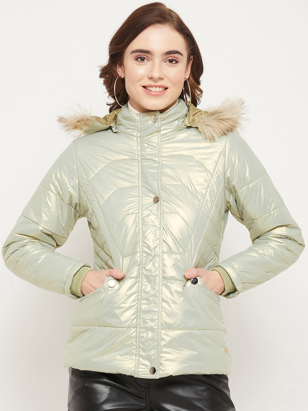 

Duke Women Puffer Hooded Jacket, Green