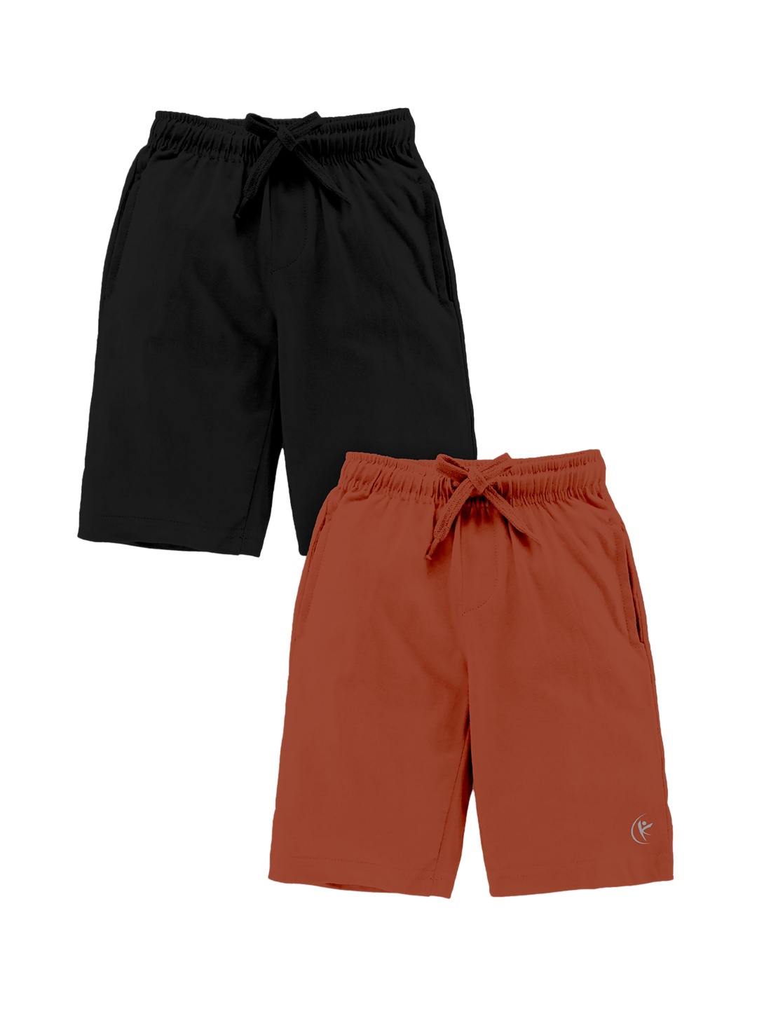 

KiddoPanti Boys Pack Of 2 Pure Cotton Shorts, Black