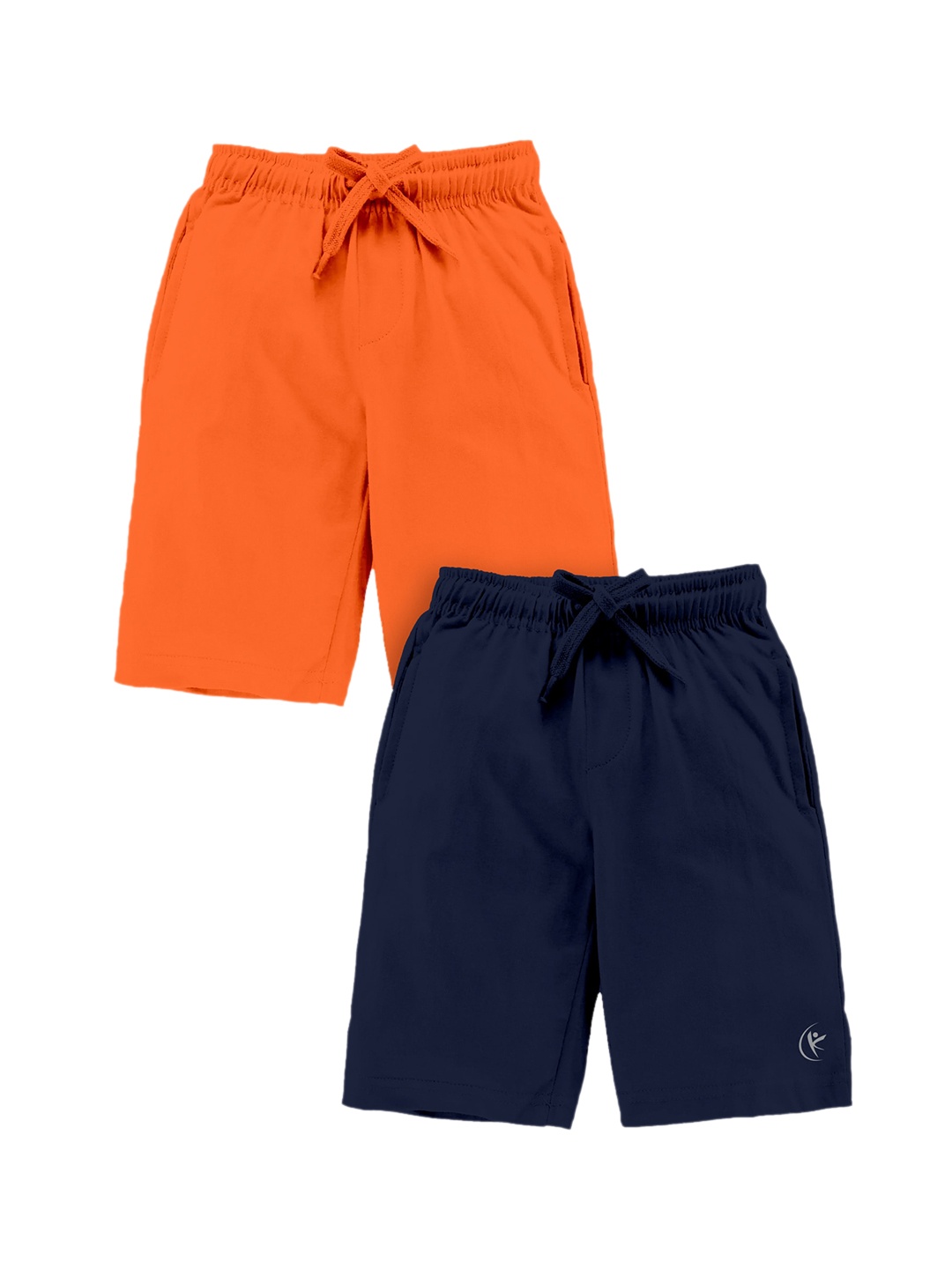 

KiddoPanti Boys Pack Of 2 Pure Cotton Shorts, Orange