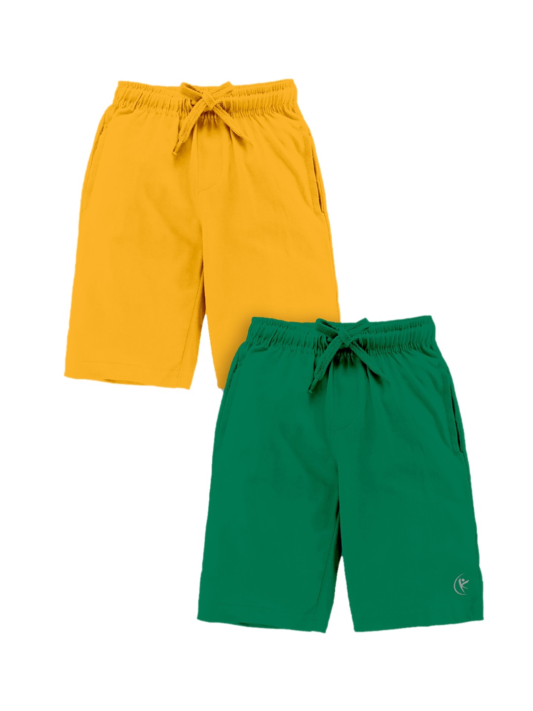 

KiddoPanti Boys Pack Of 2 Cotton Shorts, Green