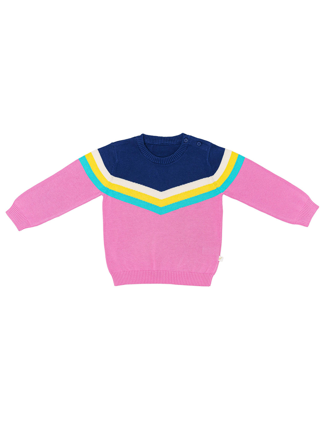 

H By Hamleys Boys Colourblocked Cotton Pullover Sweater, Pink