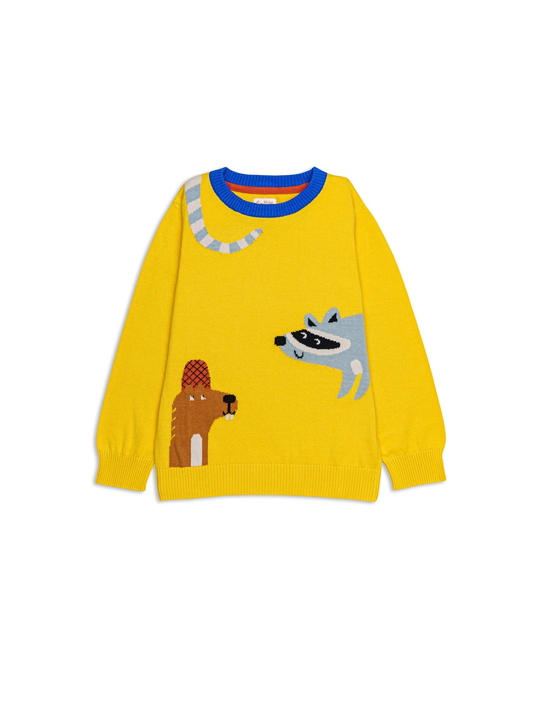 

H By Hamleys Boys Self Design Cotton Pullover Sweater, Yellow