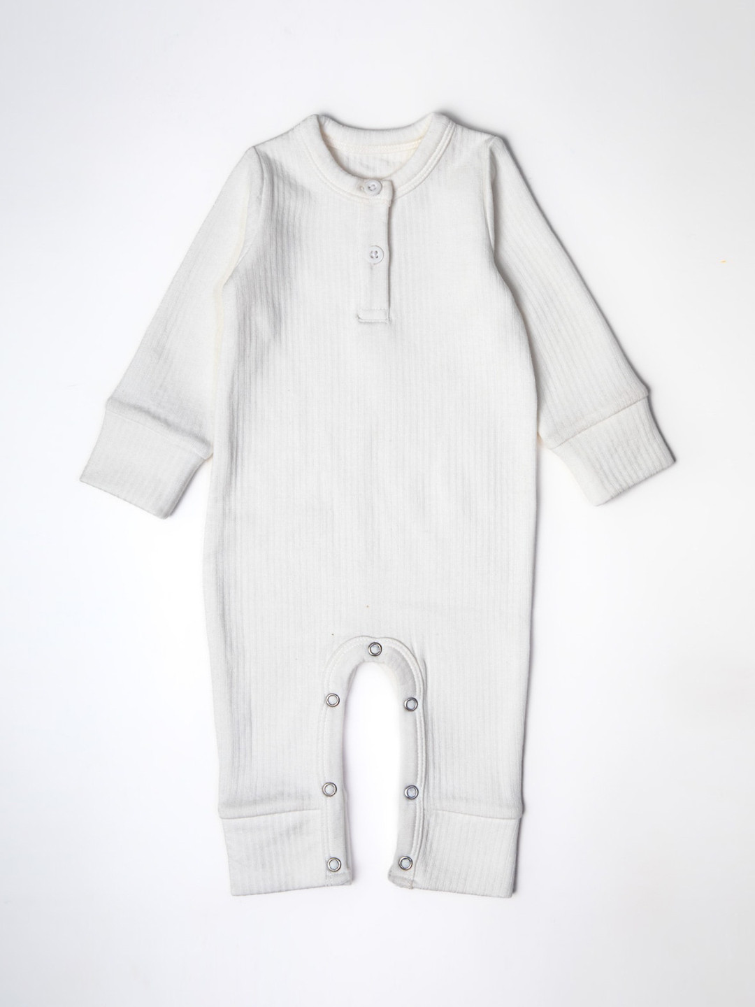 

Nino Bambino Kids Ribbed Cotton Rompers, White
