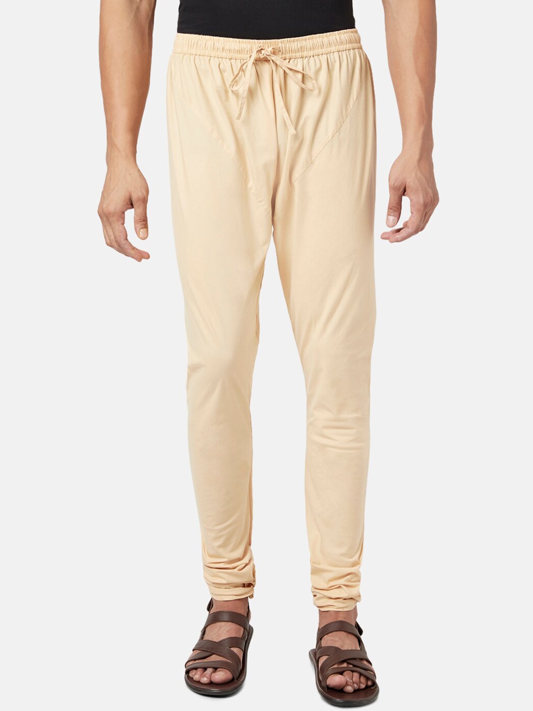 

indus route by Pantaloons Men Straight-Fit Cotton Churidar, Beige