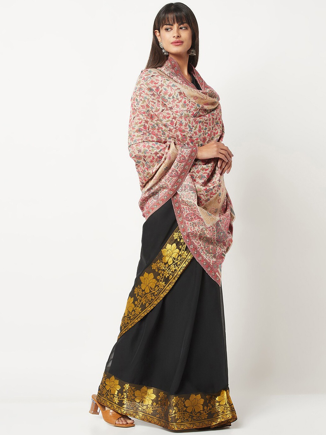 

La Vastraa Women Woven-design Pure Woolen Shawl, Off white