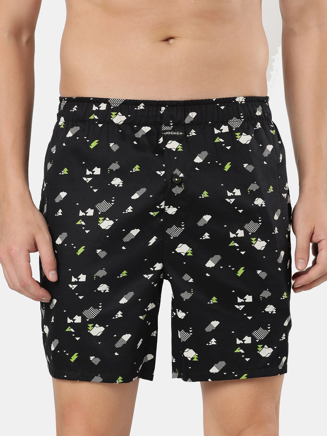 

Jockey Men Conversational Printed Cotton Shorts, Black