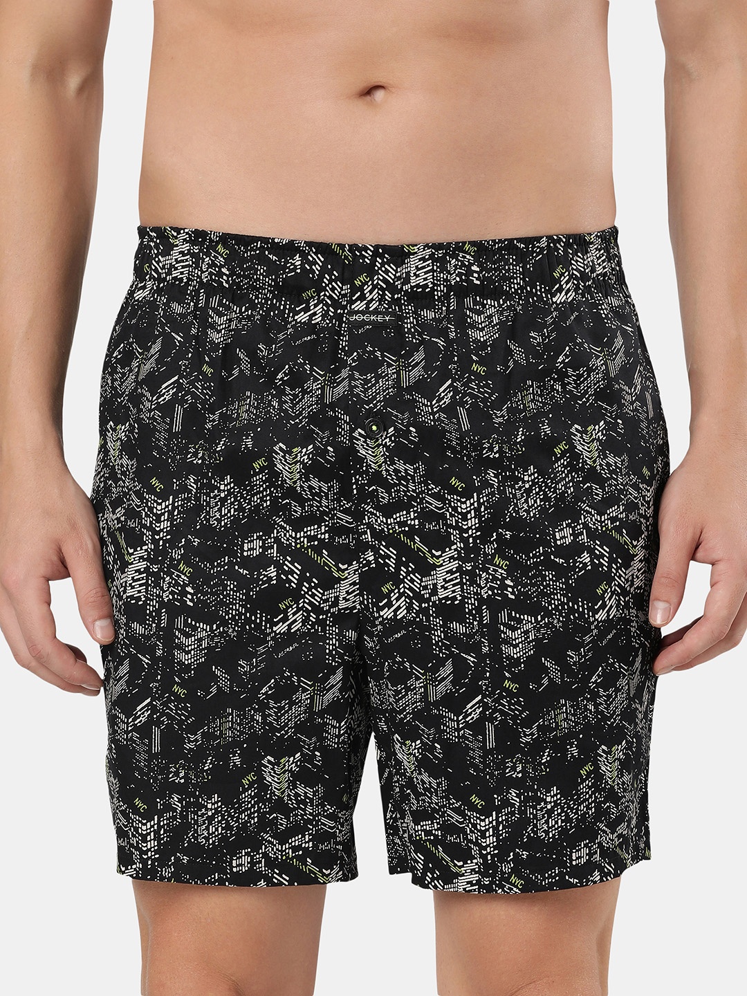 

Jockey Men Printed Cotton Shorts, Black