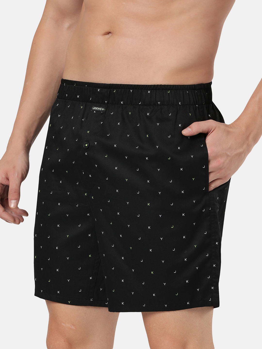 

Jockey Men Conversational Printed Cotton Shorts, Black