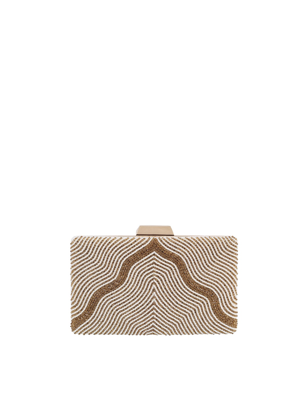 

Mochi Embellished Box Clutch, Beige