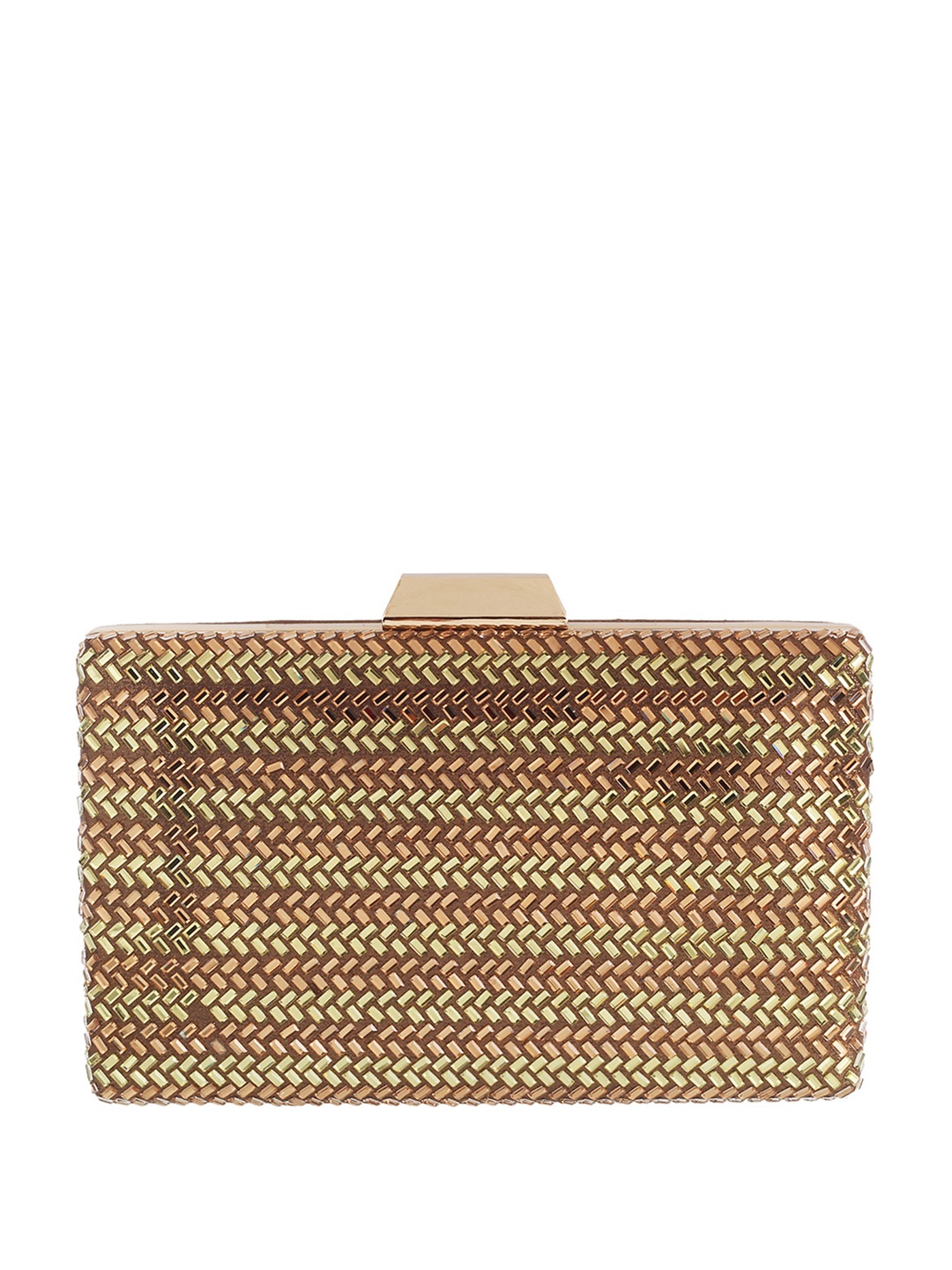 

Mochi Embellished Box Clutch, Gold