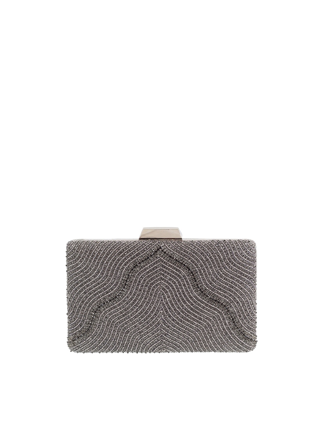 

Mochi Embellished Box Clutch, Silver