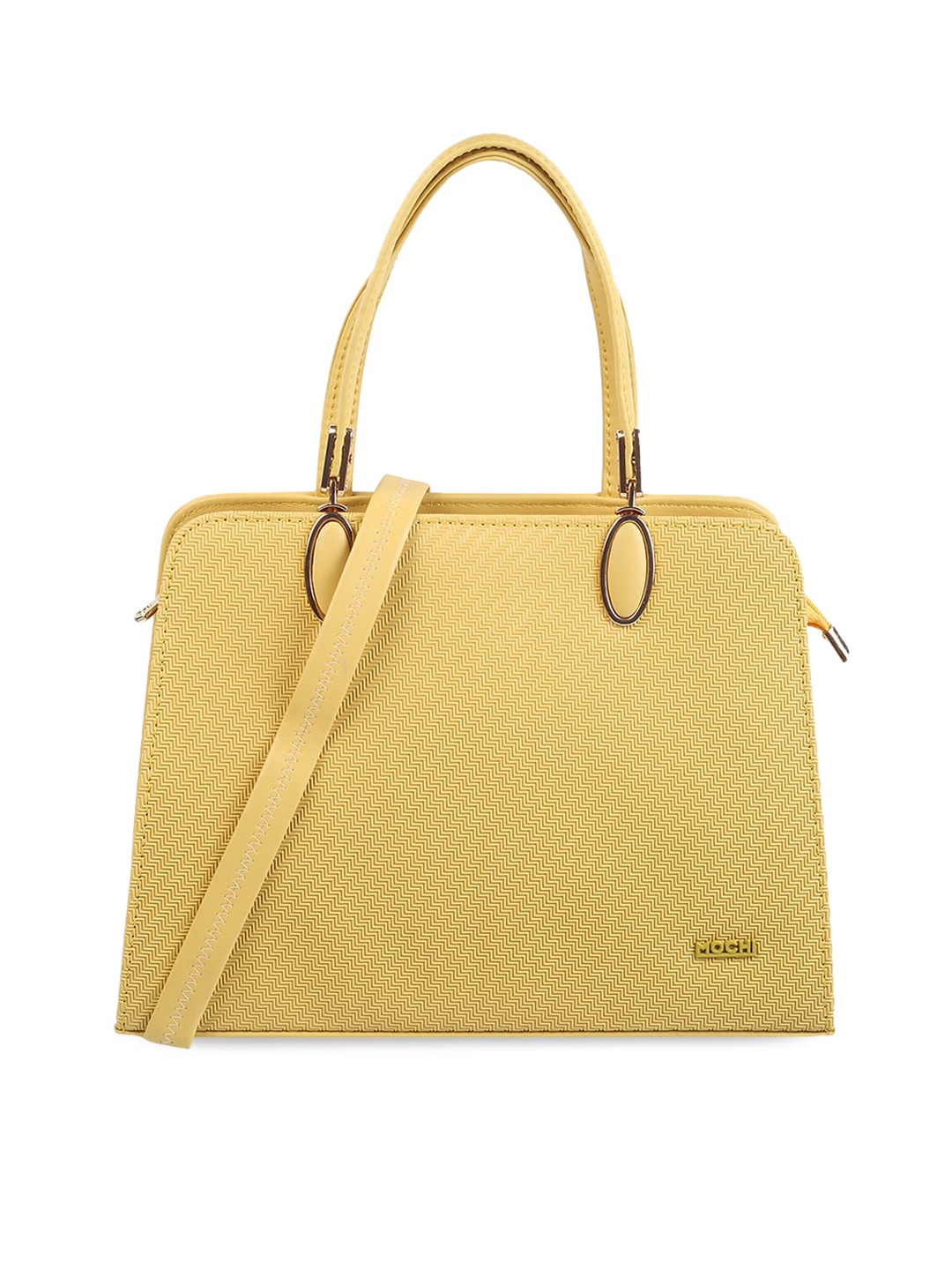 

Mochi Textured PU Structured Handheld Bag with Quilted, Yellow
