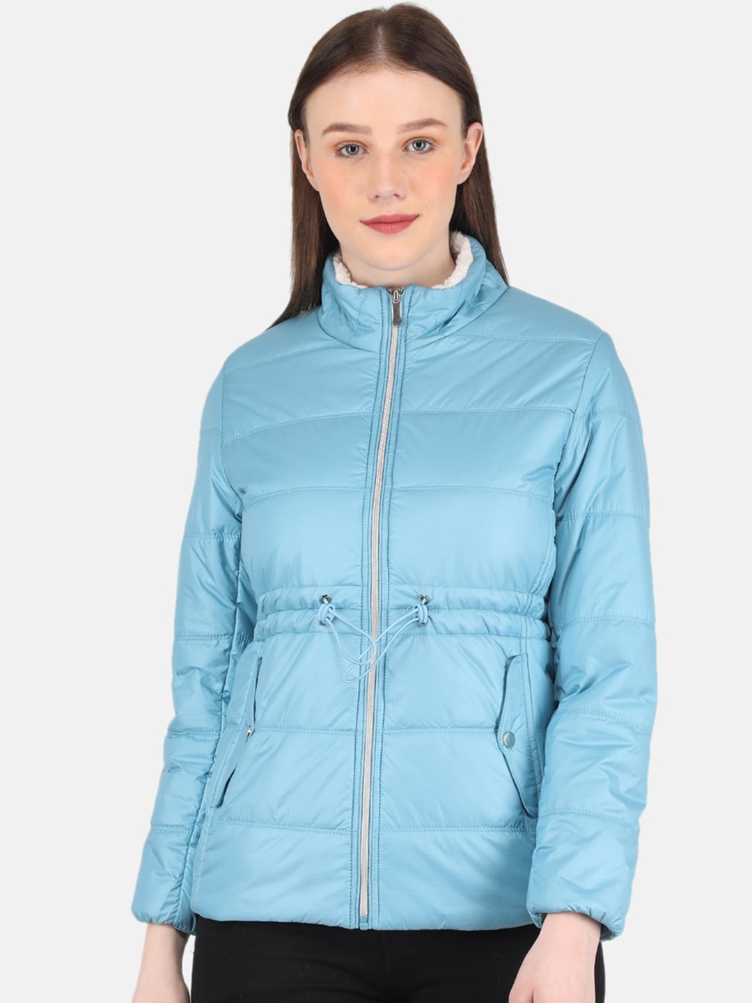 

Monte Carlo Women Mock Collar Padded Jacket, Blue