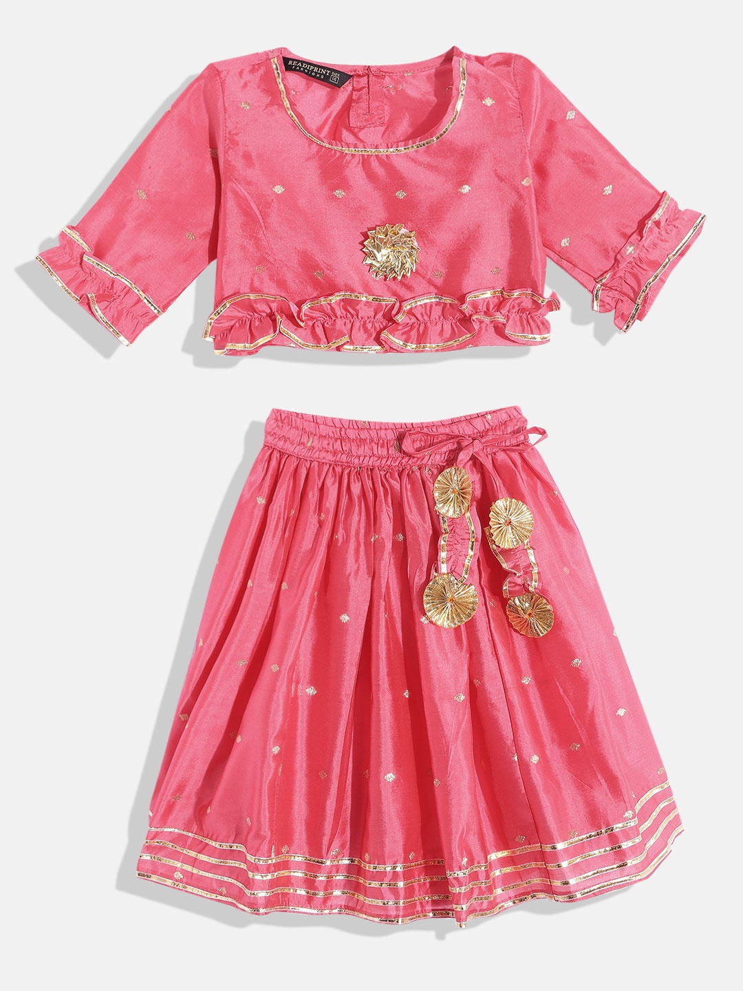 

Readiprint Fashions Girls Ready To Wear Gotta Patti Lehenga Choli, Pink