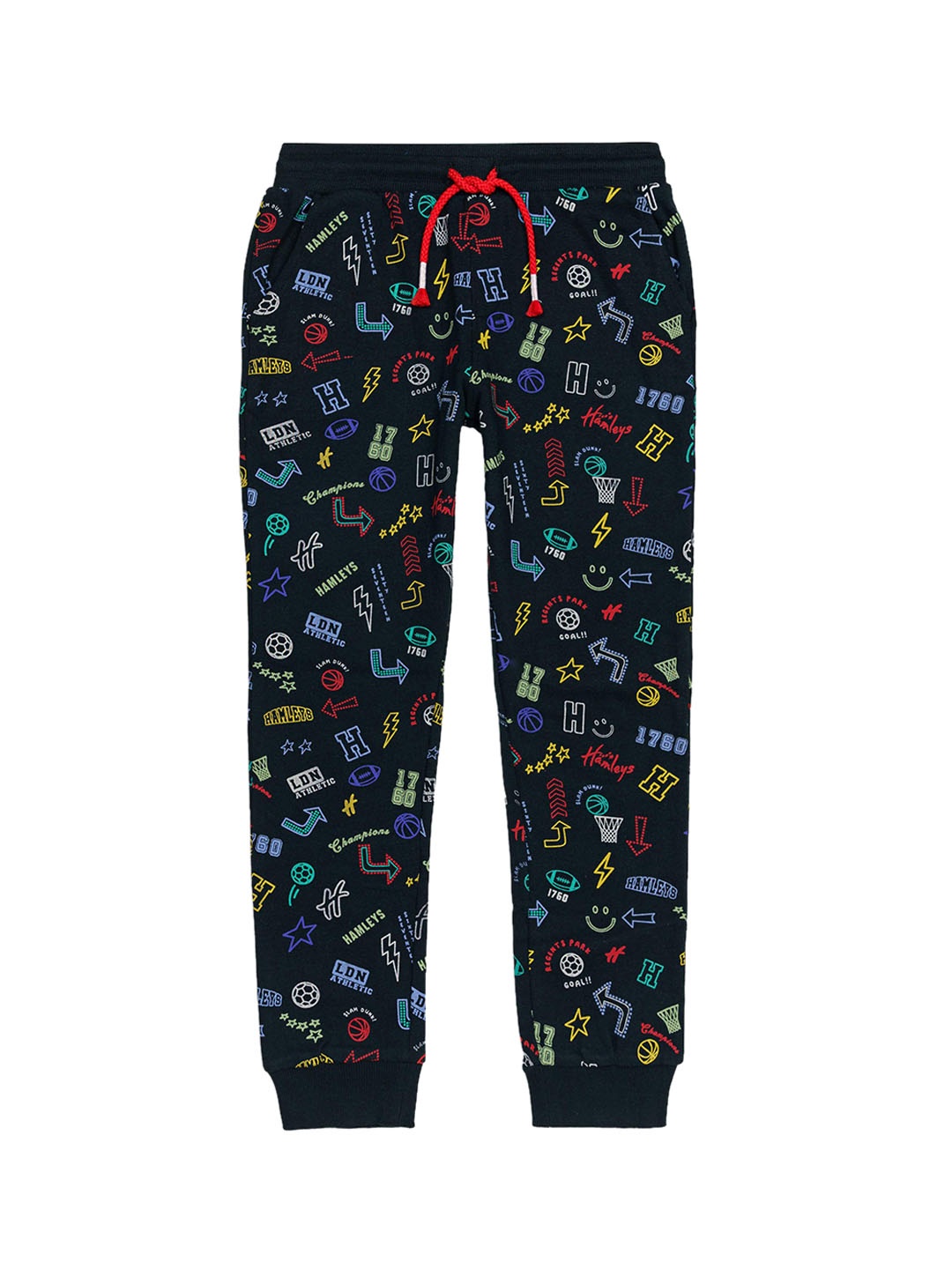 

H By Hamleys Boys Printed Cotton Jogger, Black