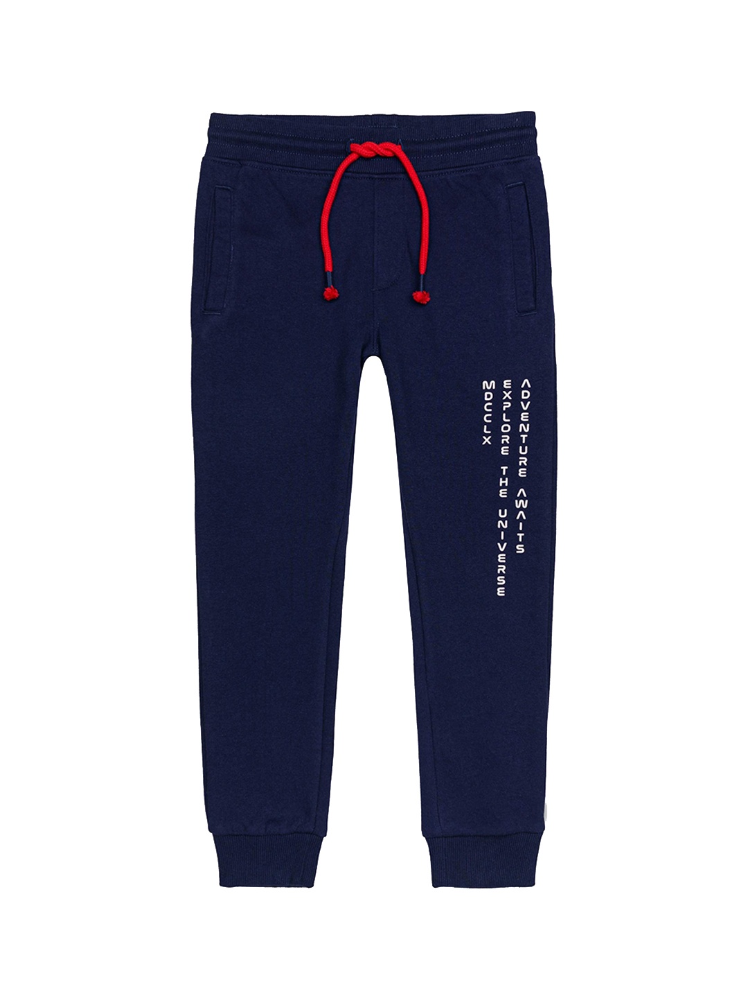 

H By Hamleys Boys Printed Cotton Joggers, Navy blue
