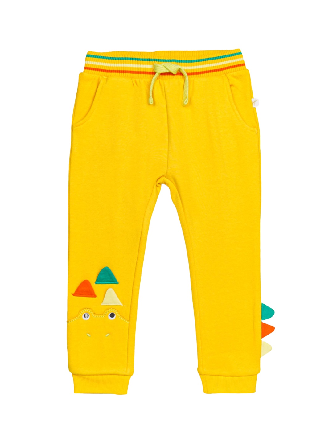 

H By Hamleys Infant Boys Embroidered Pure Cotton Joggers, Yellow