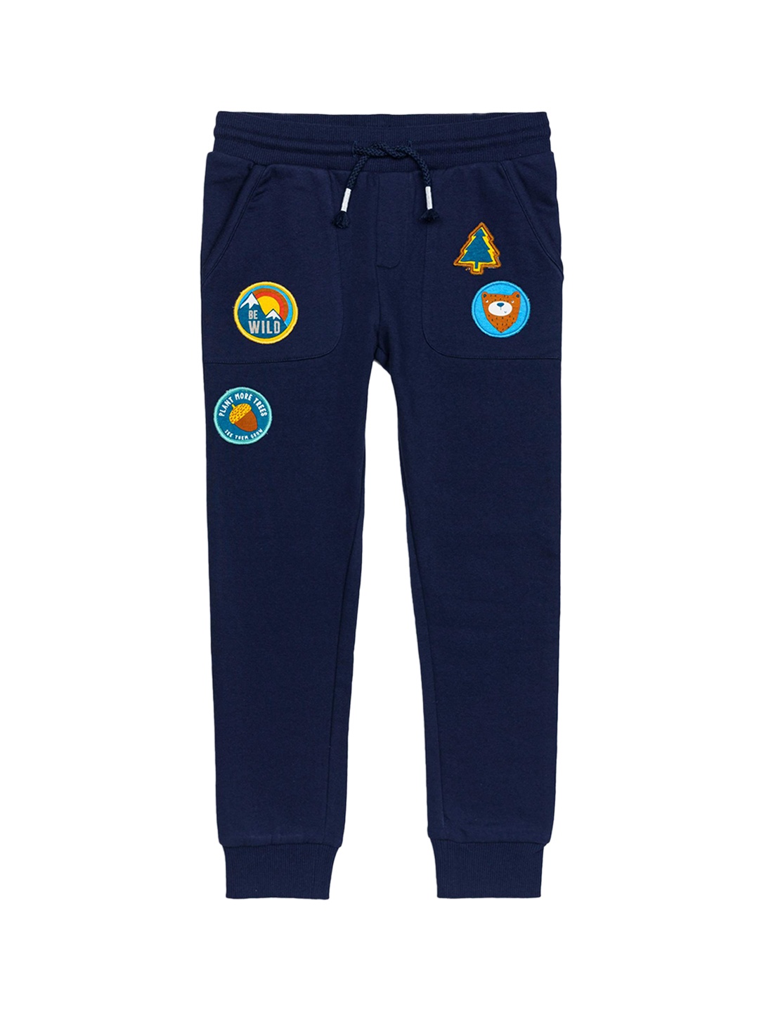 

H By Hamleys Boys Printed Pure Cotton Joggers, Navy blue