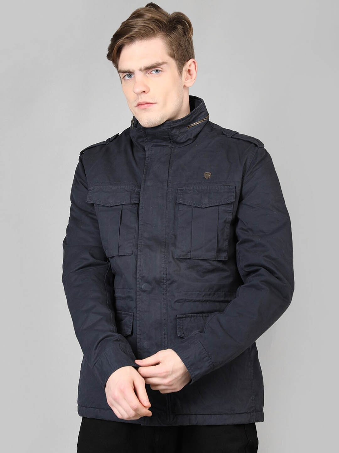 

LURE URBAN Men Outdoor Denim Jacket, Navy blue