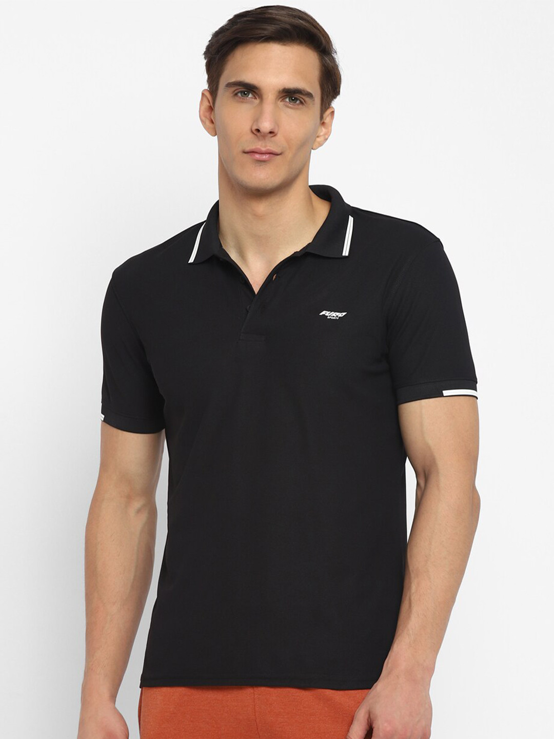

FURO by Red Chief Men Polo Collar T-shirt, Black