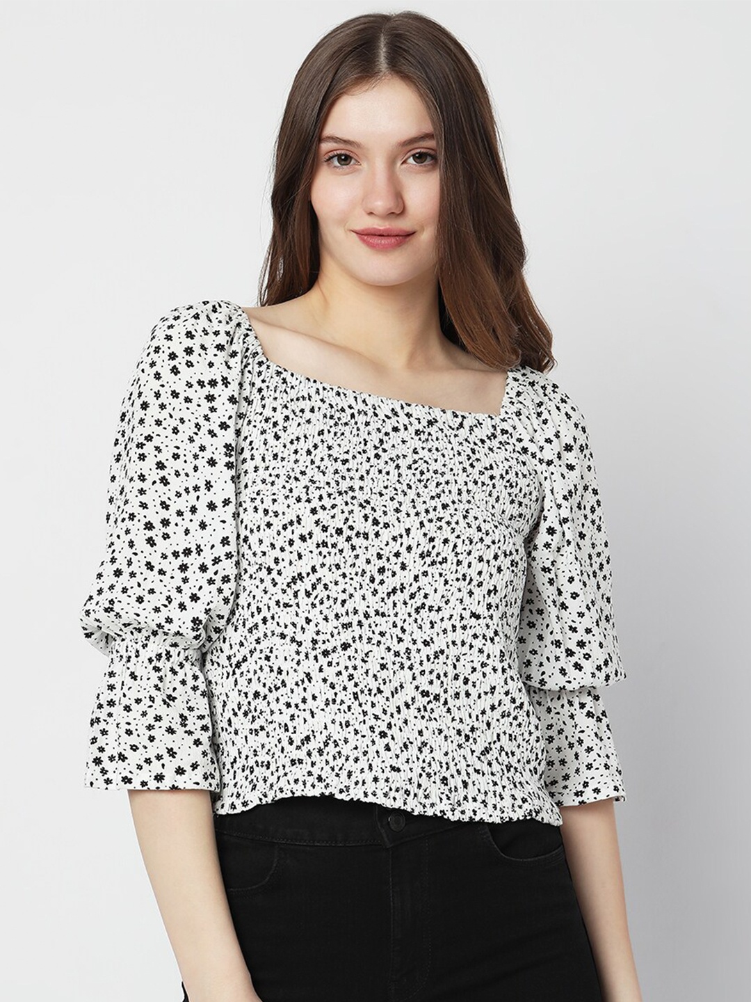 

Vero Moda Floral Print Top, White