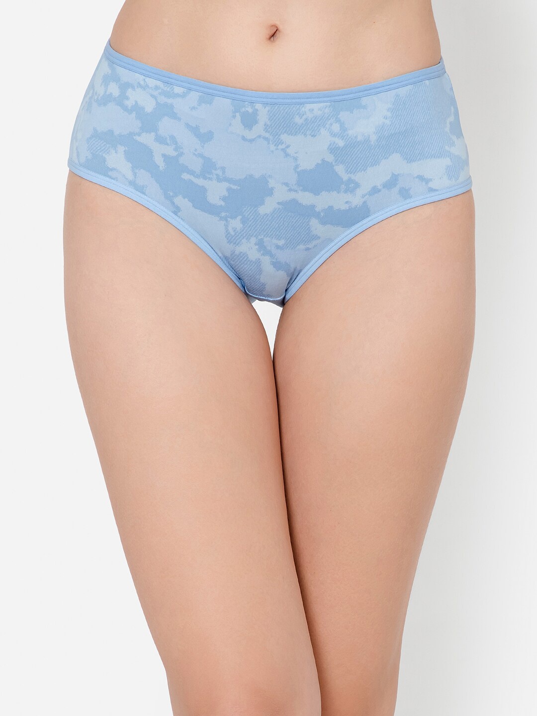 

Clovia Women Printed Cotton Hipster Briefs, Blue