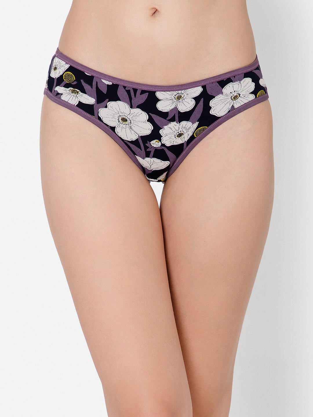 

Clovia Low Waist Floral Print Bikini Breifs, Blue