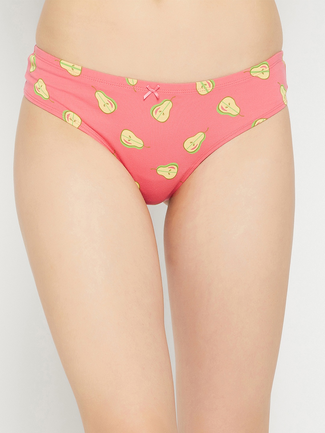 

Clovia Women Printed Cotton Thong Briefs, Pink