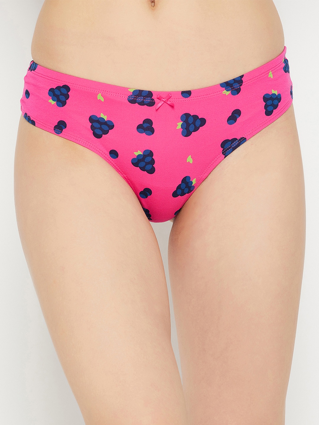 

Clovia Women Cotton Low Waist Printed Thongs PN3516A22S, Pink