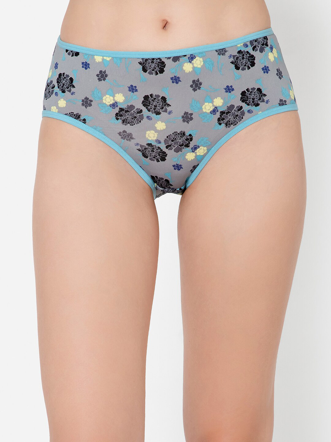 

Clovia Women Floral Printed Hipster Briefs, Grey