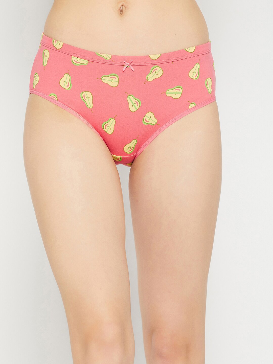

Clovia Women Printed Cotton Hipster Briefs, Pink