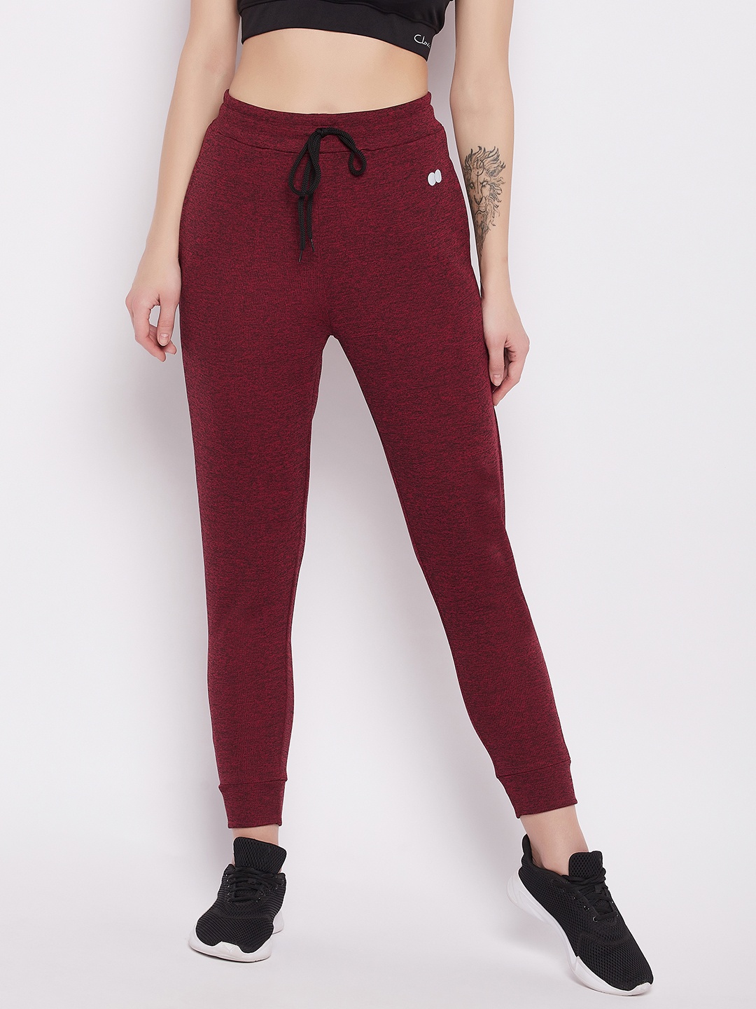 

Clovia Women Comfort Fit Active Joggers, Maroon