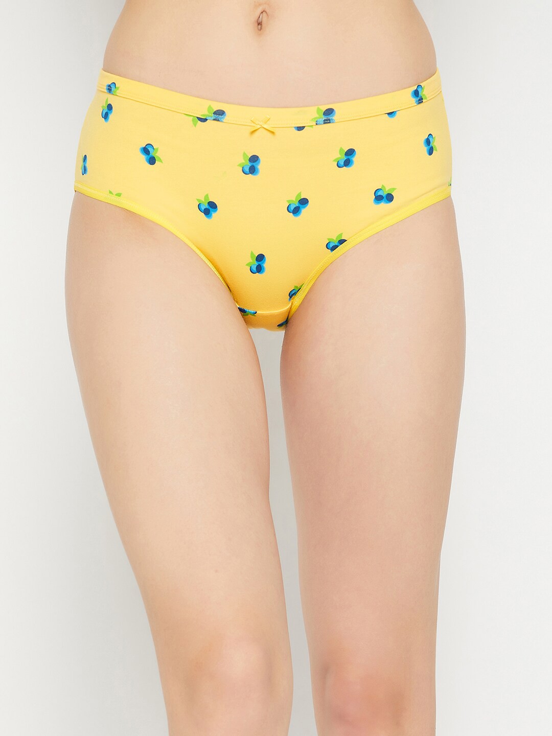 

Clovia Women Printed Cotton Hipster Briefs, Yellow