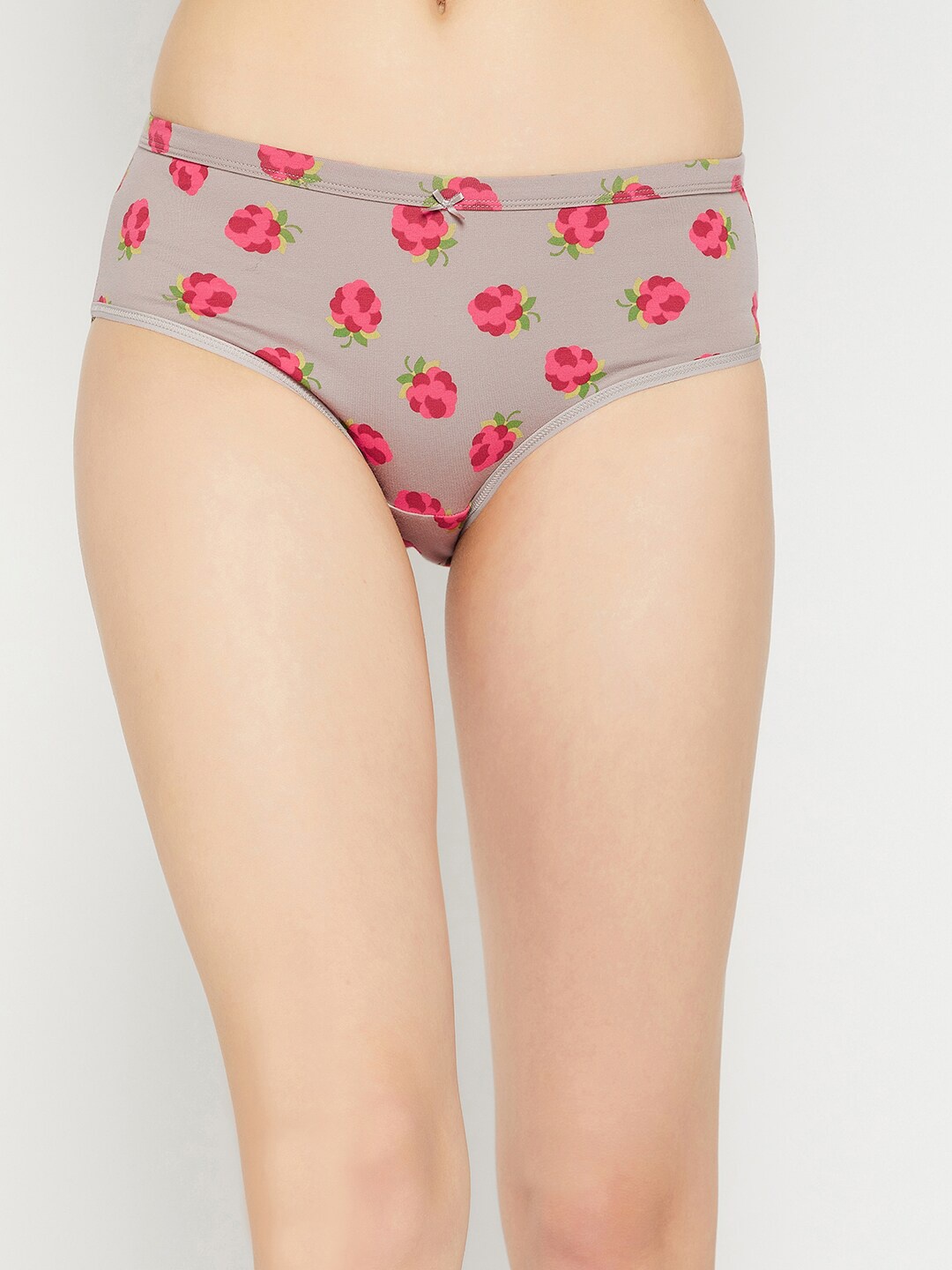 

Clovia Women Printed Cotton Hipster Briefs, Grey