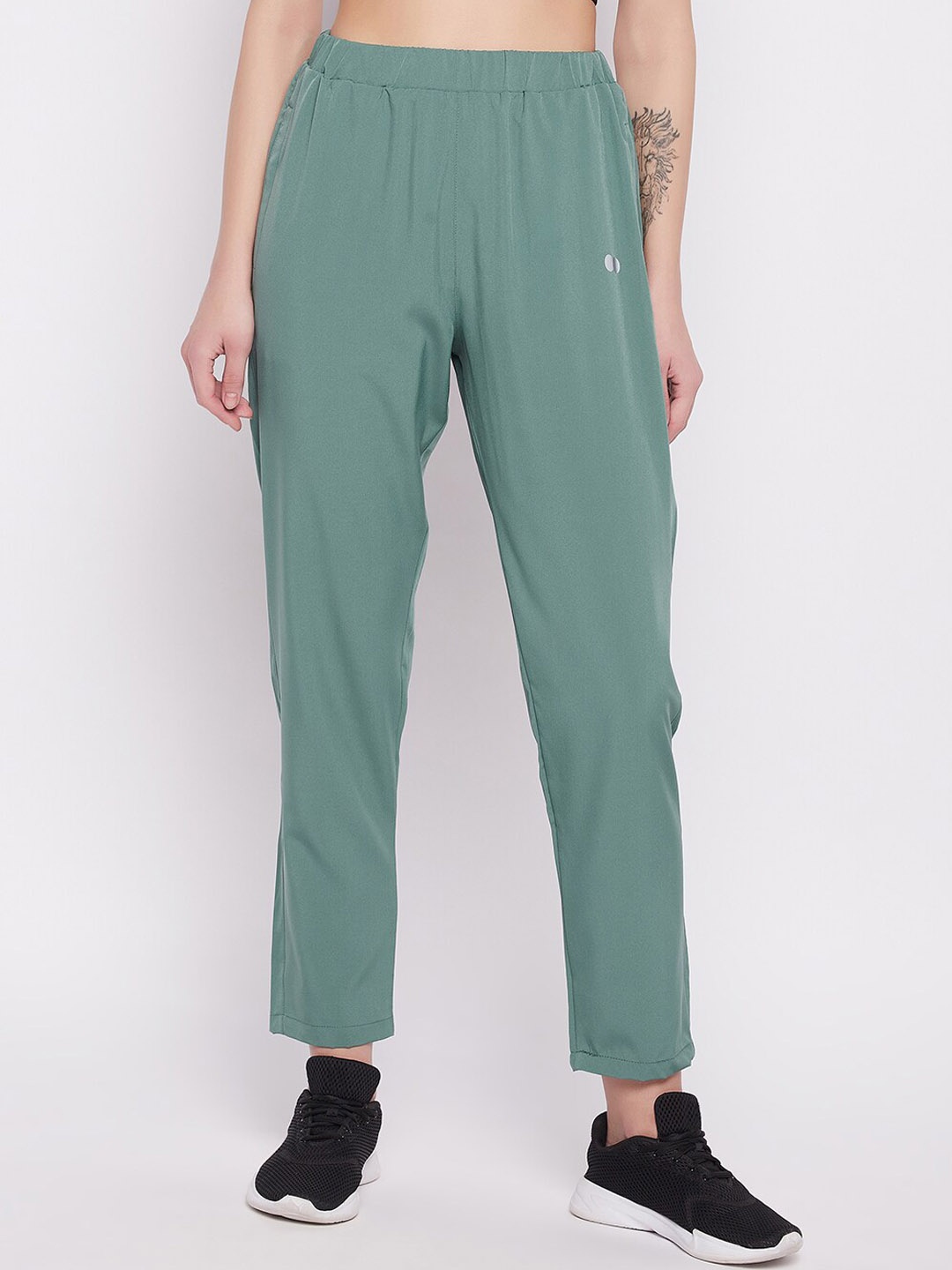 

Clovia Women Comfort Fit Active Track Pants, Green