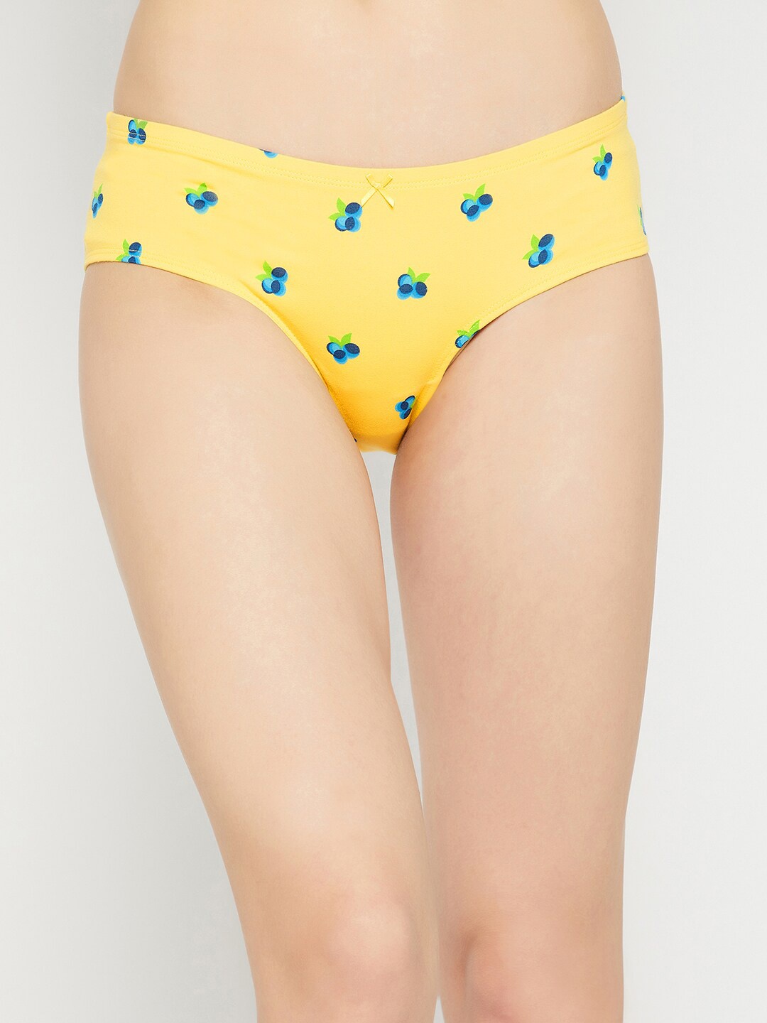 

Clovia Women Printed Cotton Hipster Briefs, Yellow