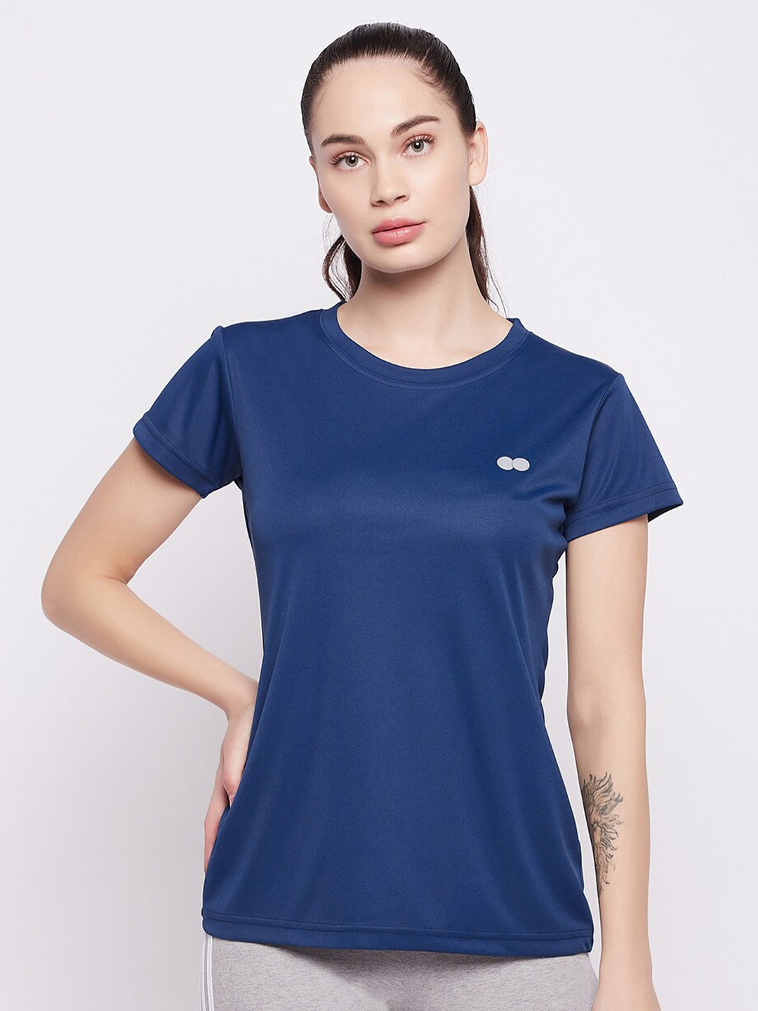 

Clovia Comfort Fit Active T-shirt, Blue