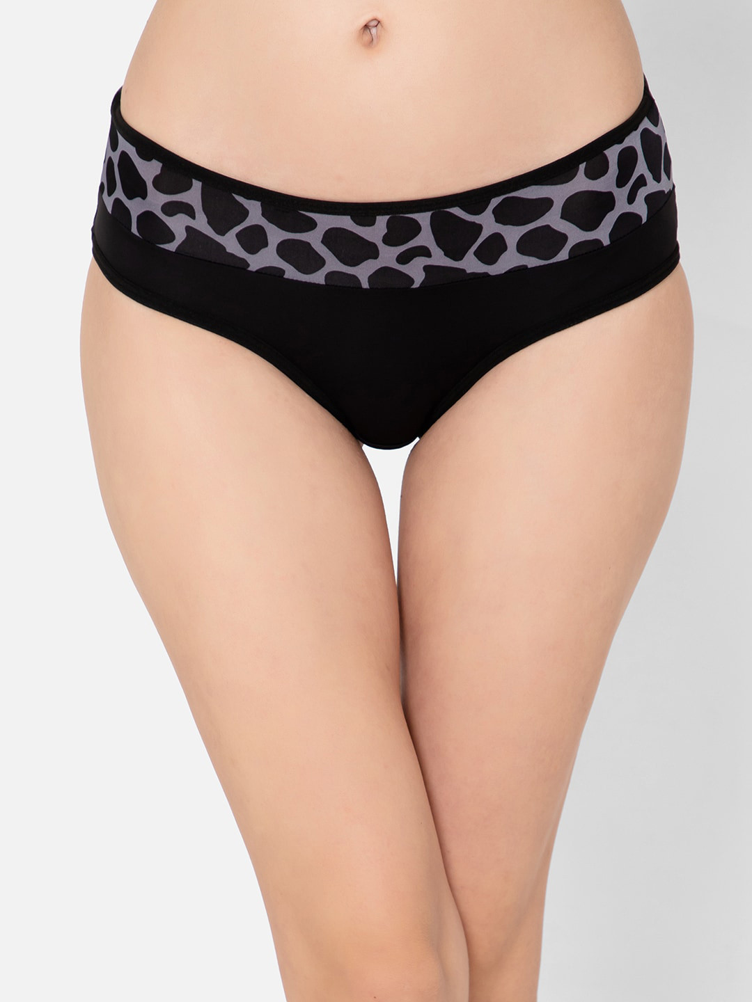 

Clovia Women Printed Hipster Briefs, Black