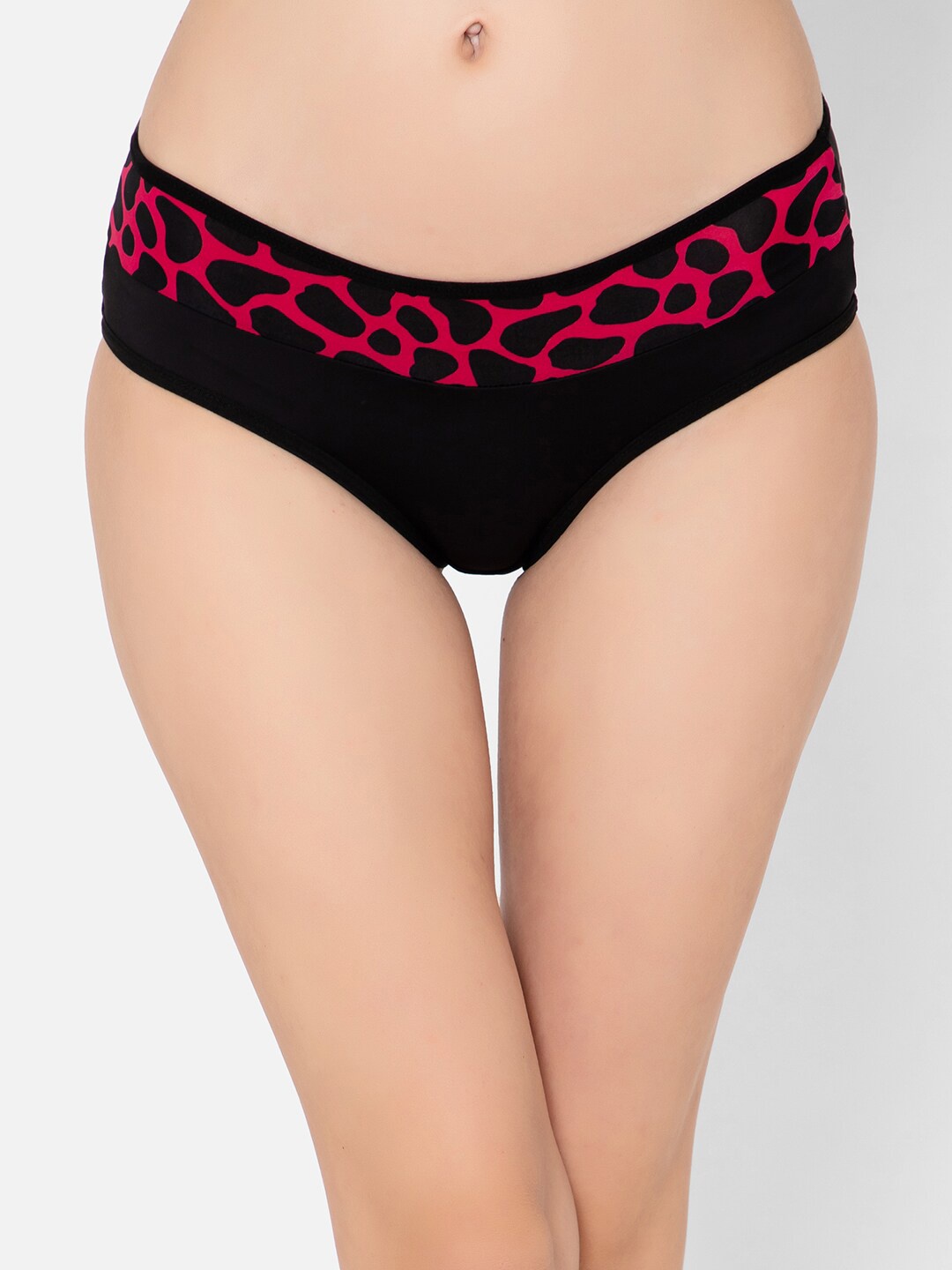 

Clovia Women Printed Hipster Briefs, Black