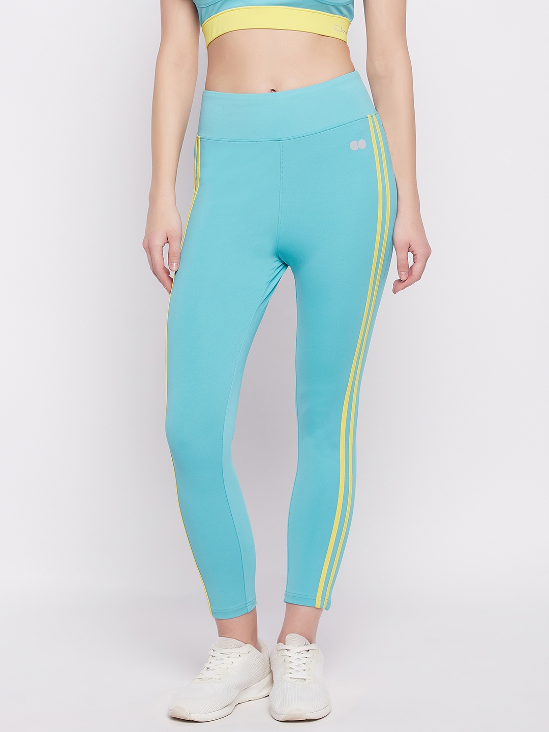 

Clovia Women High-Rise Active Tights with Back Pocket, Blue