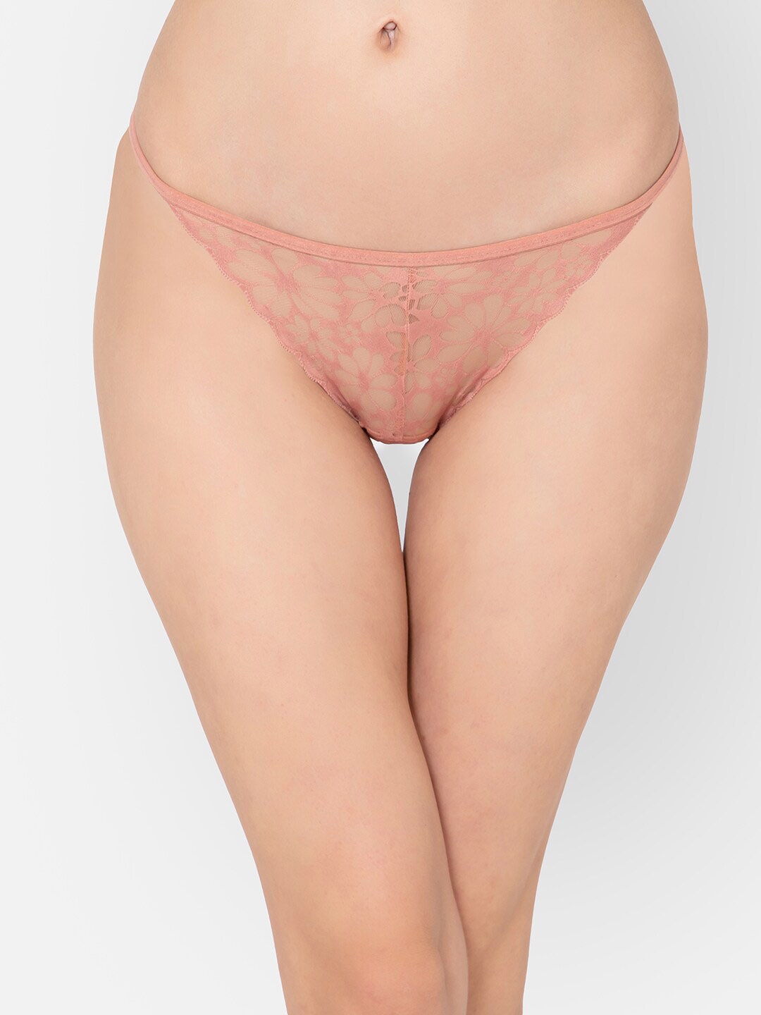 

Clovia Low Waist Lace Bikini Briefs PN3176A34XXL, Peach