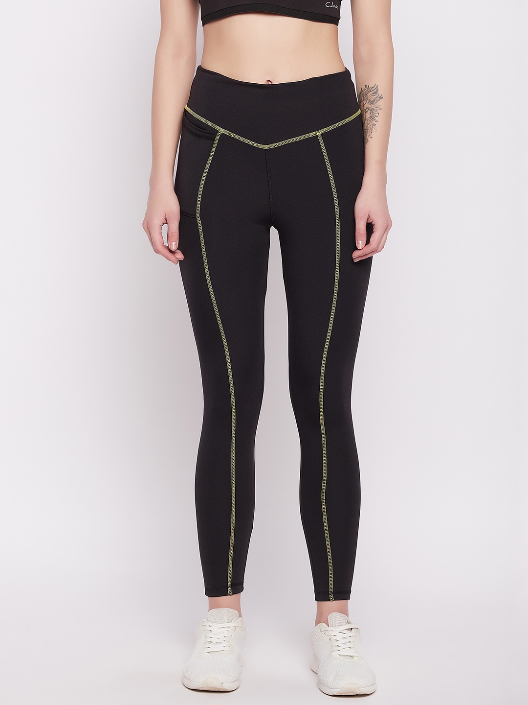 

Clovia Women High Rise Active Tights, Black