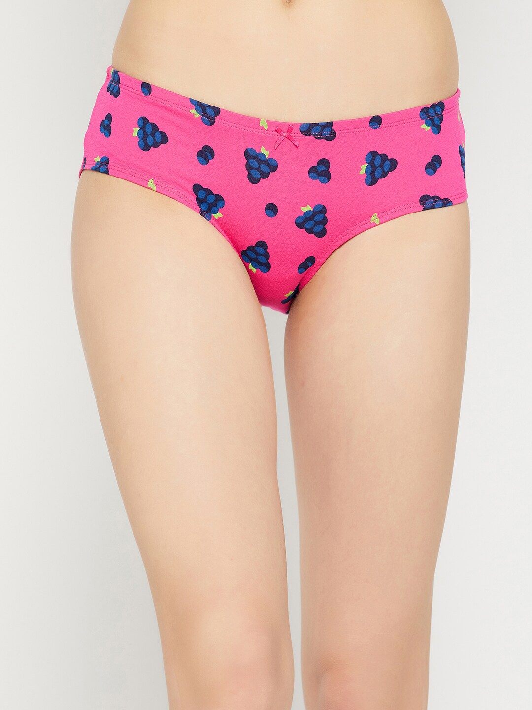 

Clovia Women Printed Cotton Hipster Briefs, Pink