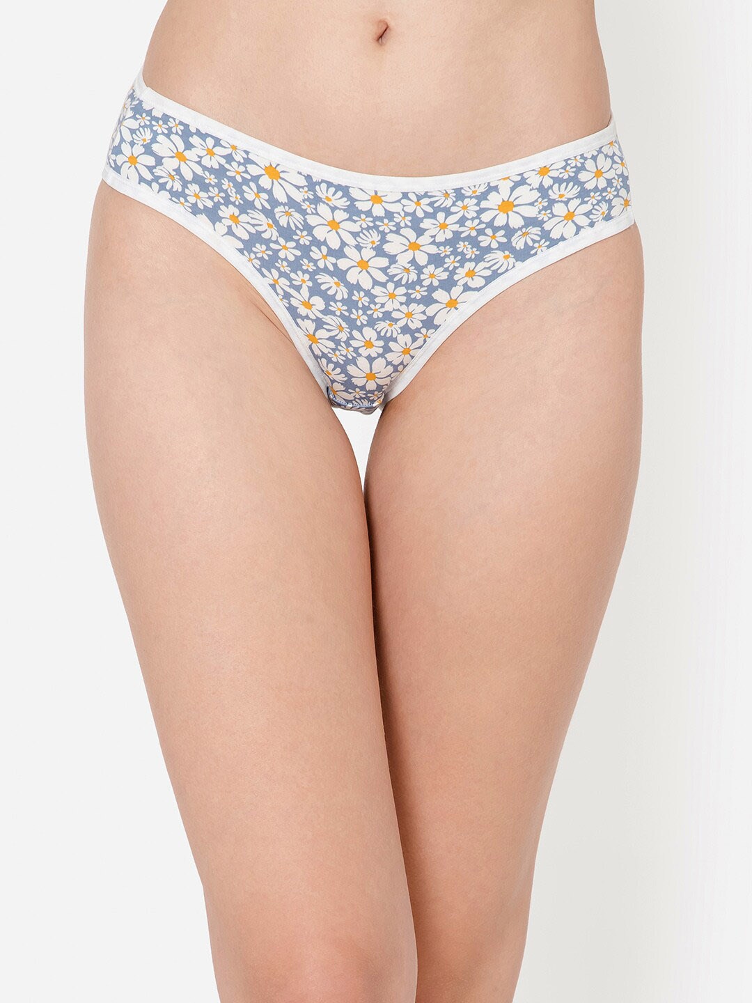

Clovia Women Floral Printed Cotton Anti-Odour Bikini Briefs, White