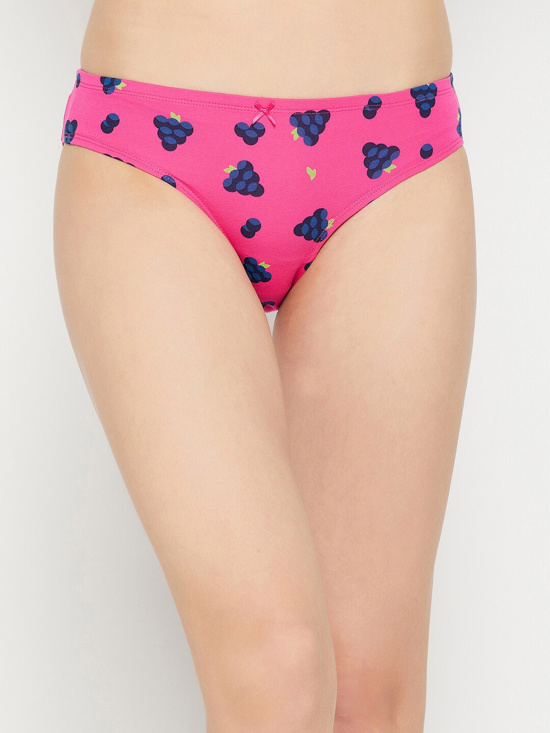 

Clovia Women Printed Cotton Bikini Briefs, Pink