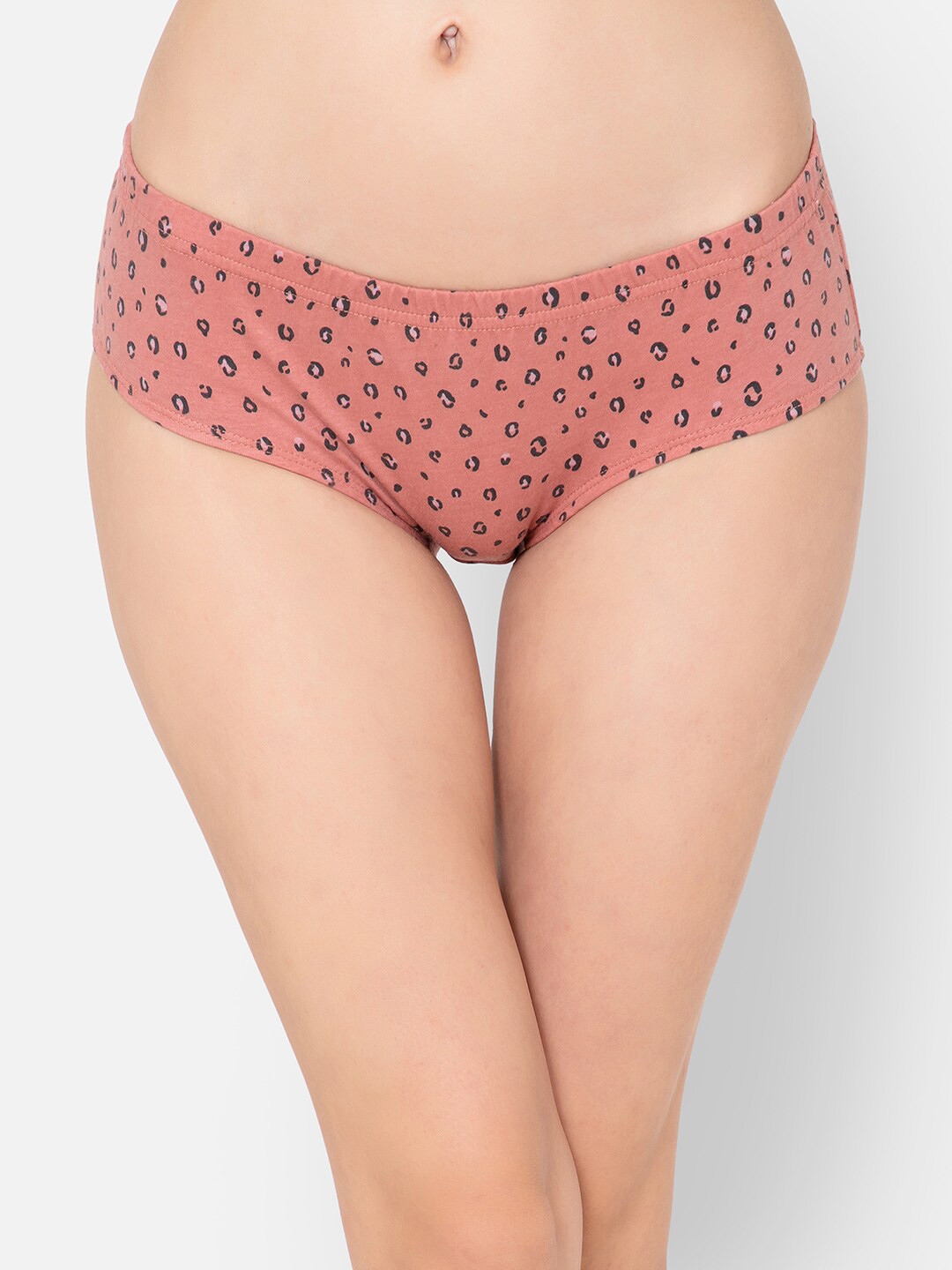

Clovia Women Animal Print Mid-Waist Inner Elastic Pure Cotton Hipster Briefs PN2488A343XL, Peach