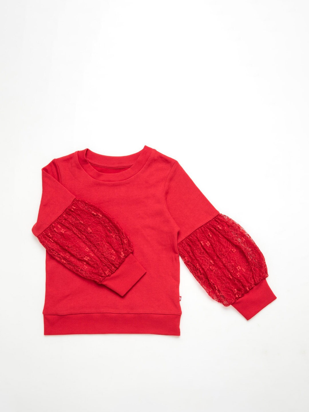 

Nino Bambino Girls Lace Cotton Sweatshirt, Red