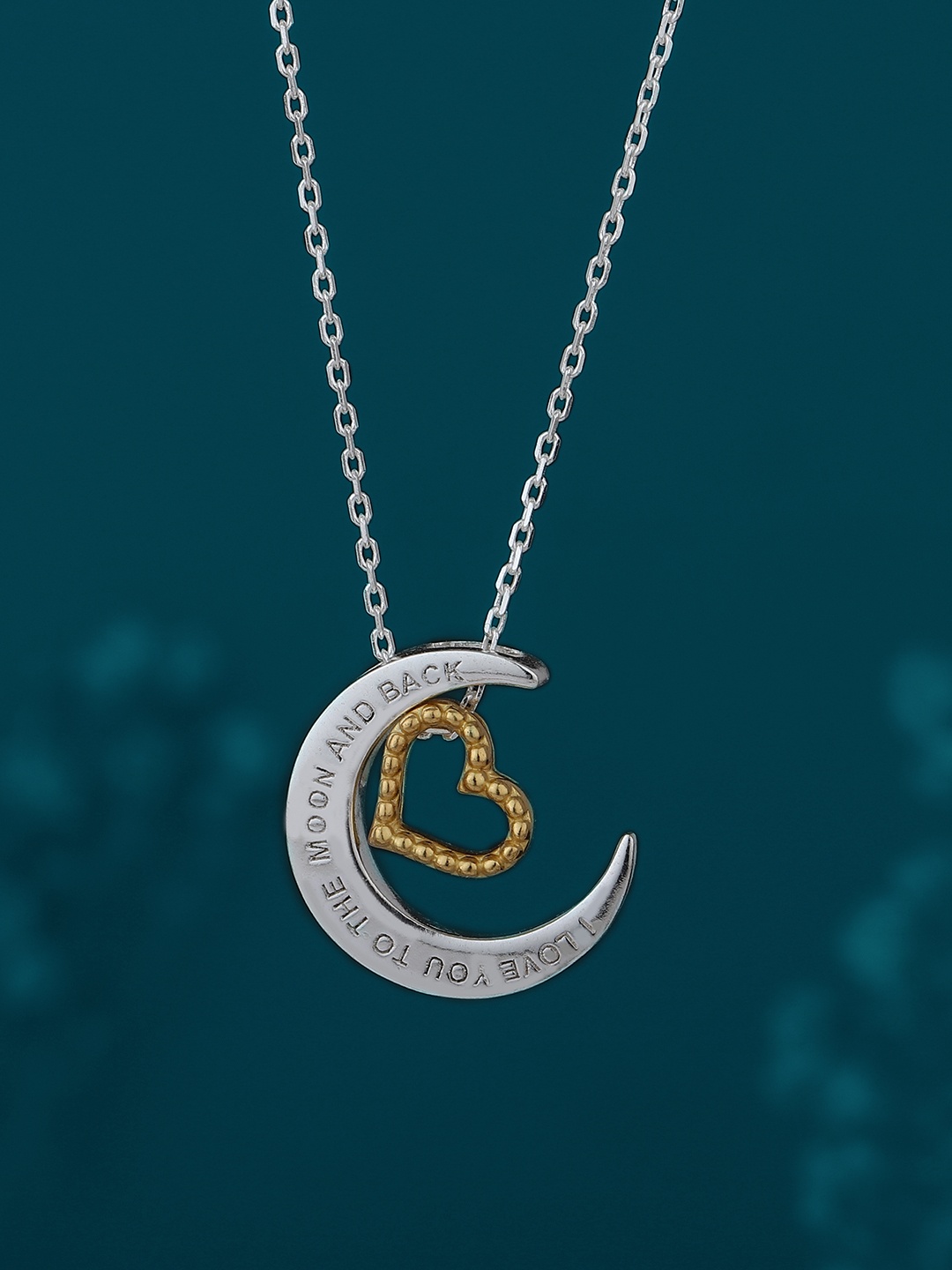 

Carlton London Brass Silver-Plated Handcrafted Pendant with Chain