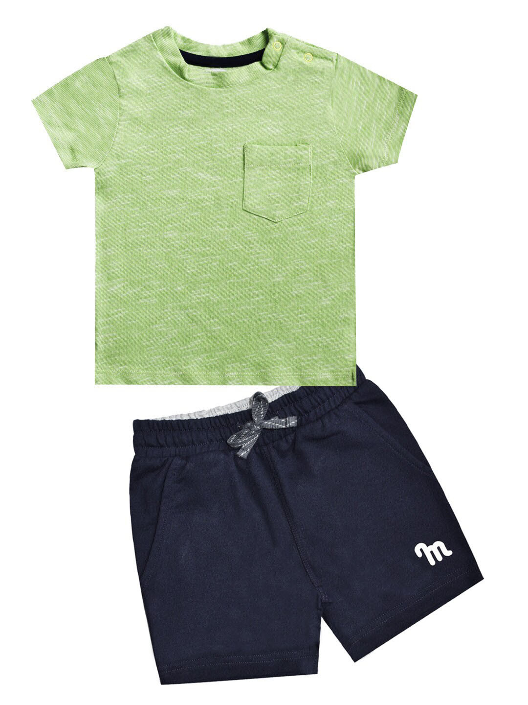 

milou Boys Striped T-shirt with Shorts, Green