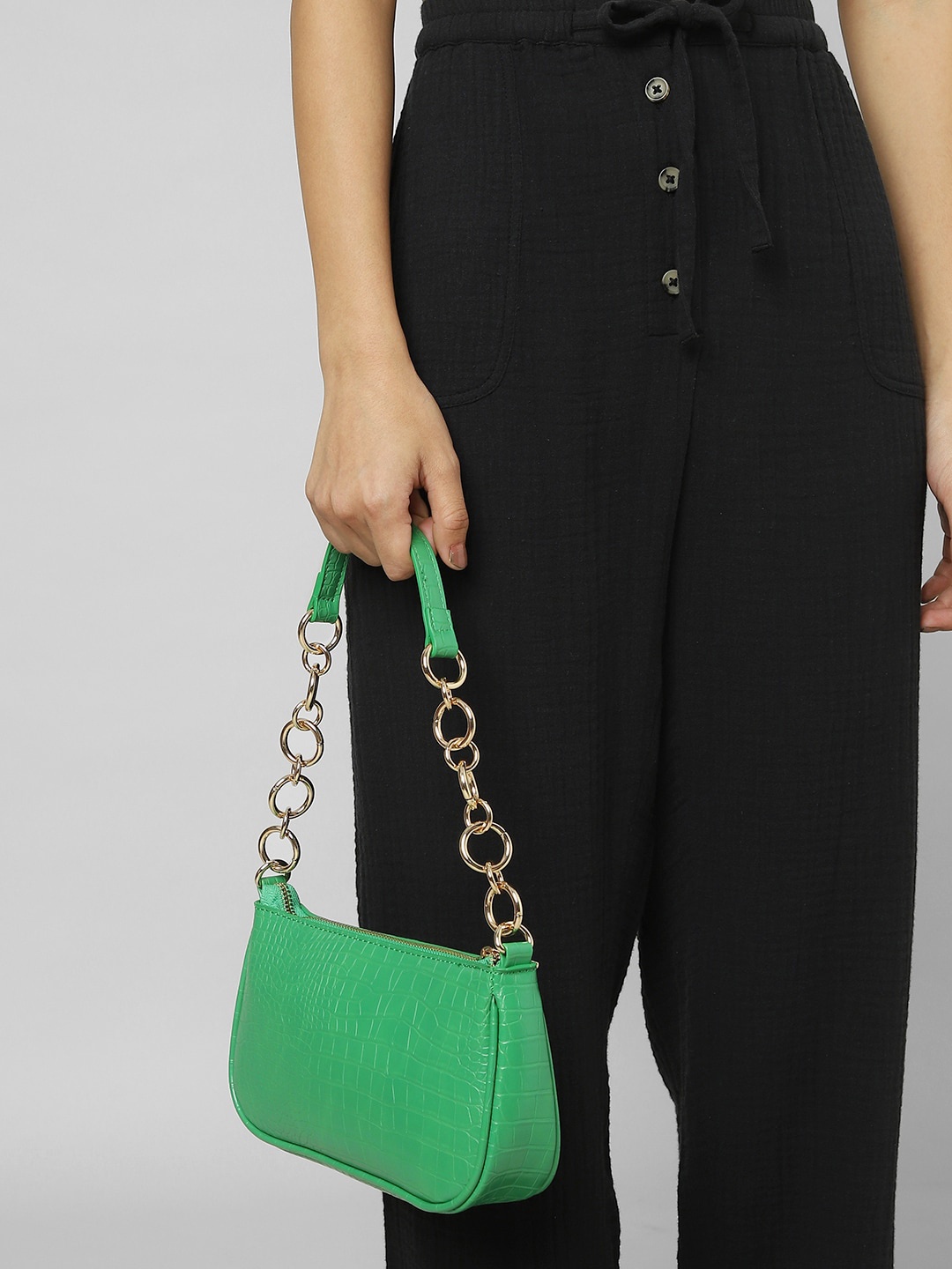 

ONLY Onlbelinda New Chai Textured Structured Handheld Bag, Green